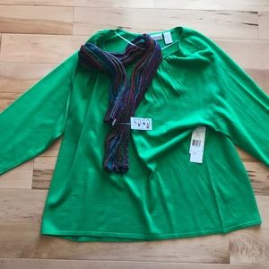 Kim Rogers sweater with scarf